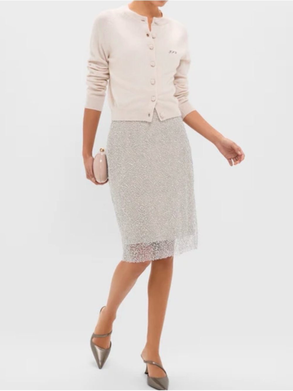 TUCKERNUCK NWT Blush Sparkle Belle Slip Skirt in beige size 6